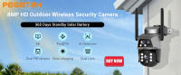 Cámara De Seguridad IP 8MP HD Wifi PTZ Dual Lens Dual Screen AI Auto Tracking Exterior CCTV Protección IP Con Visión Nocturna - details 0