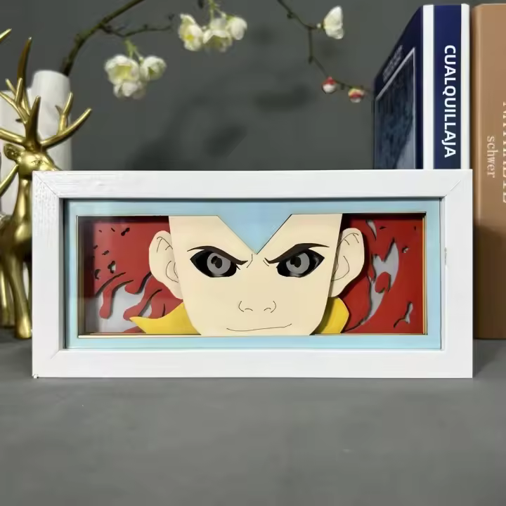 Lámpara De Noche LED Avatar the Last Airbender Aang Para Decoración De Dormitorio Luz De Papel Cortado Regalo De Cumpleaños Luz De Iluminación De Mesa Para Anime Fans - 1