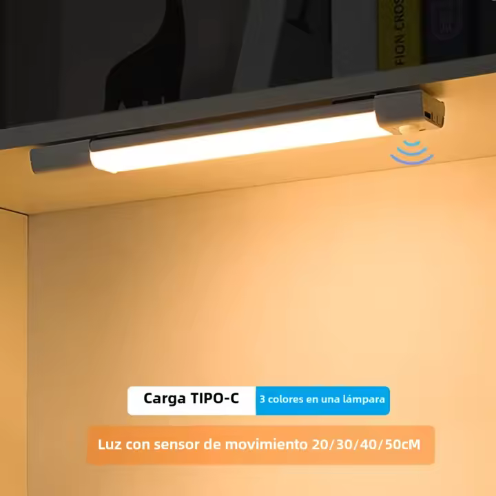 Lámpara Nocturna LED Con Sensor De Movimiento Luz Inalámbrica USB Para Armario De Cocina Y Dormitorio Sensor LED - 1