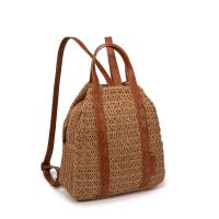 Bolso mochila convertible antirrobo para mujer, hecho a mano en rafia natural y ecopiel con detalles de crochet, asa trasera de seguridad y doble uso como mochila o bolso de mano, ideal para ciudad, viajes o verano | MAC&NOA - details 5