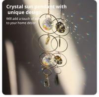 1Pc Colgante De Sol Dorado Con Cristal Hecho a Mano Colección De Luz Decoración Para Exteriores Suministros De Boda Y Fiesta Moderno Estilo Metal Sin Requerimiento De Montaje - details 5