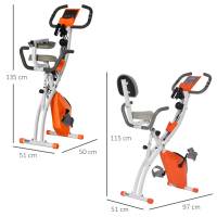 HOMCOM Bicicleta Estática Plegable Regulable en Altura Resistencia Magnética Ajustable Bicicleta de Ejercicio Fitness con Pantalla LCD y Asiento con Respaldo 97x51x115 cm - details 2