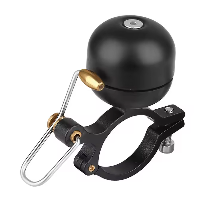 Timbre de bicicleta con alarma de seguridad, cuerpo de aleación, latón retro, sonido fuerte y nítido, accesorio para bicicleta de montaña y carretera, bocina para adultos y niños - 1