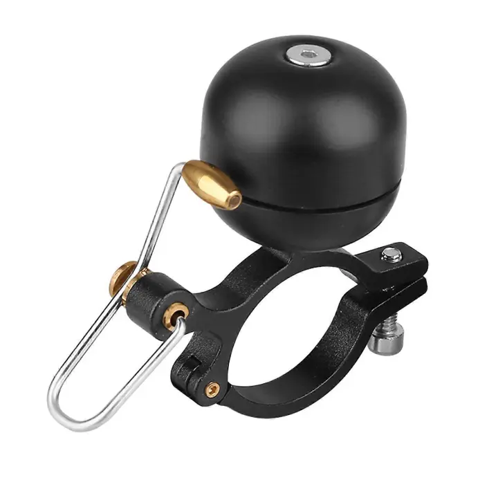 Timbre de bicicleta con alarma de seguridad, cuerpo de aleación, latón retro, sonido fuerte y nítido, accesorio para bicicleta de montaña y carretera, bocina para adultos y niños - 1