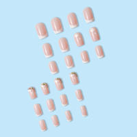 Uñas Postizas Matte Cubiertas De Mariposa Para Actrices De Ballet Negras Tamaño Medio Set De 24 Piezas Uñas De Acrílico Falsas - details 2