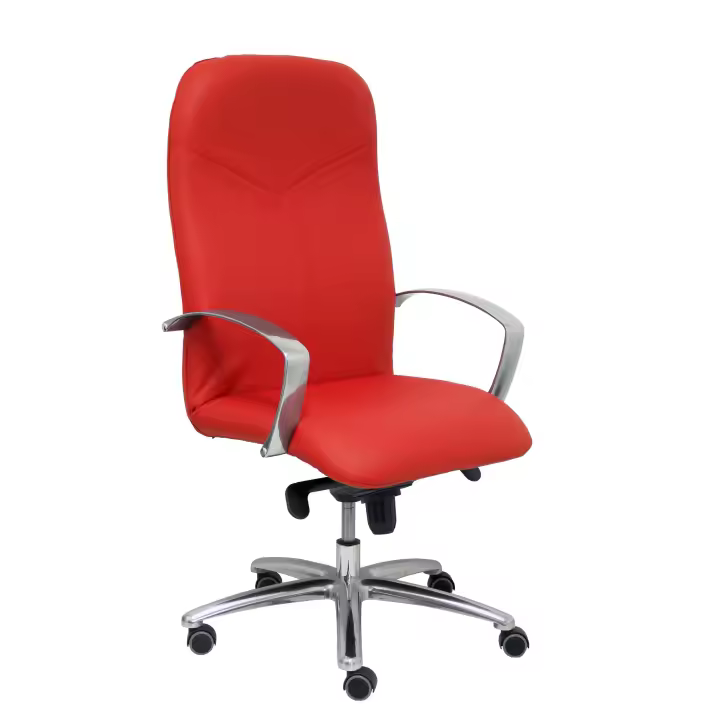 Piqueras Y Crespo Sillón de Dirección Ergonómico Piel Rojo Ferrari Regulable en Altura - 1
