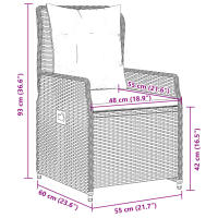 vidaXL Sillones reclinables de jardín 2 uds ratán sintético marrón - details 6