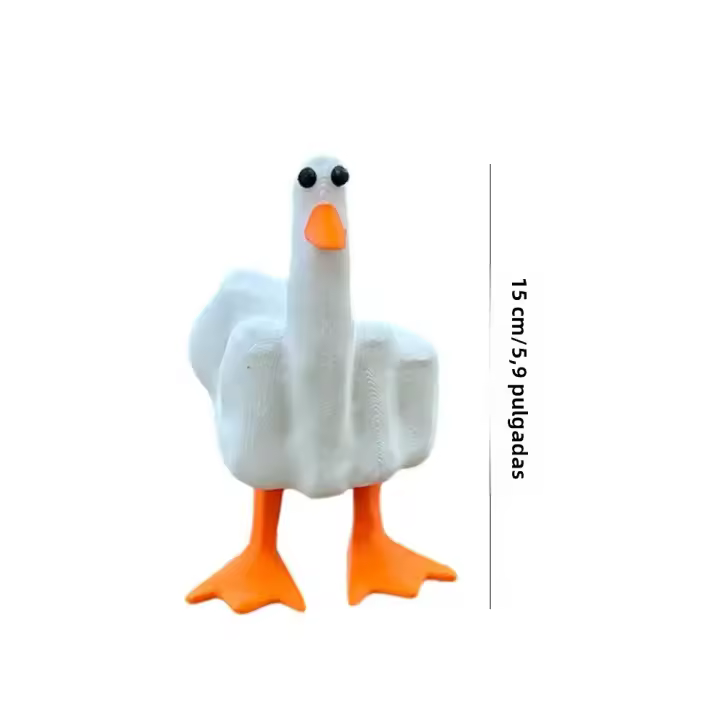 Estatua De Resina Creativa Y Divertida De Pato Pequeño Con Dedo Del Middle Decoración De Escritorio Para El Hogar Y Jardín Regalo Único - 1
