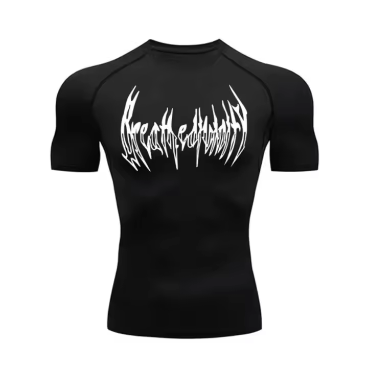 Camiseta De Compresión Para Hombre Negro Fitness Gimnasio Deportiva Secado Rápido Transpirable Top De Entrenamiento Talla S-3XL - 1