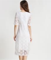 Vestido De Fiesta Para Mujer Emotion Moms Con Encaje Vestido De Maternidad Con Función De Amamantamiento Para Mujer Embarazada Longitud De Pierna Media Cuello En V - details 9