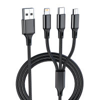 Cable De Carga USB Universal 3 En 1 Para iPhone 8 X XR 11 12 13 Samsung Moto Xiaomi Huawei Redmi Honor Tejido De Nylon Durable Longitud 1.2m - details 1