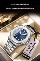 Reloj De Pulsera De Cuarzo Para Hombre POEDAGAR Marca De Lujo Acero Inoxidable Impermeable Luminoso Con Fecha Reloj De Negocios Cuadrado - details 4