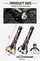 Linterna Táctica LED Recargable USB Con Pantalla De Energía Batería Integrada Luz Fuerte Resistente Al Agua Para Caza Y Camping - details 15