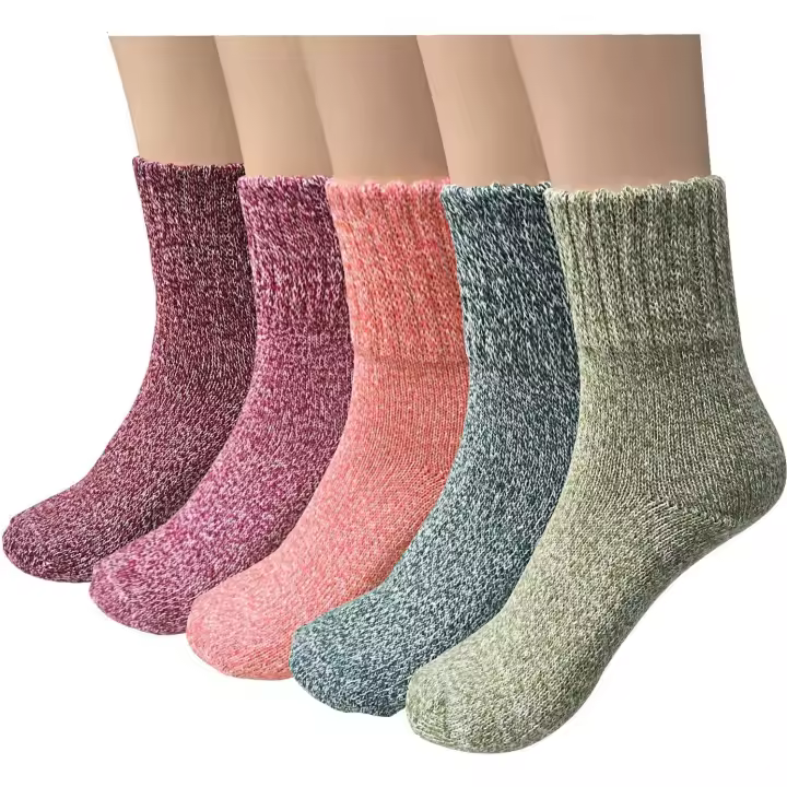 5 Pares Calcetines Termicos Mujer, Calcetines de Invierno Colores para Senderismo y Correr, Regalos de Cumpleaños - 1
