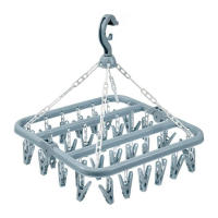 Rack De Secado De Ropa Con 32 Clip / 8 Clips Para Calcetines Y Ropa Interior Plegable Y Extensible Material PP - details 0