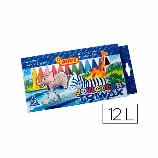 Lapices cera jovicolor triangular triwax 12 colores. Jovi - 1