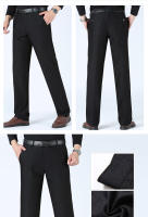Pantalones De Negocios Para Hombre Talla Grande Corte Slim Moda Casual Estirado Adecuado Para Otoño Verano Pantalones Sólidos Negros Azules Oscuros - details 12
