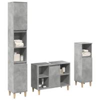vidaXL Set muebles de baño 2 piezas madera contrachapada gris hormigón - details 0