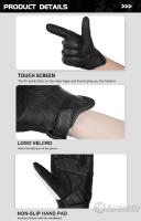Guantes De Motocicleta Para Hombres En Cuero Perforado Vintage Para Verano Guantes De Motocross Táctiles Para Ciclismo Y Motociclismo - details 6