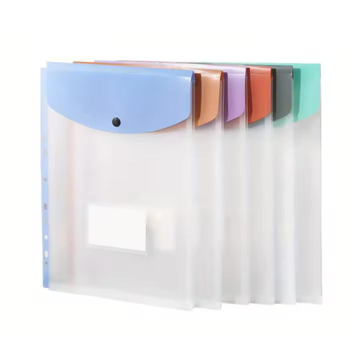 6 Pack Bolsa Vertical A4 De Colores Morandi Para Documentos Envelope De Plástico Para Contratos Almacenamiento De Hojas Sueltas - 1