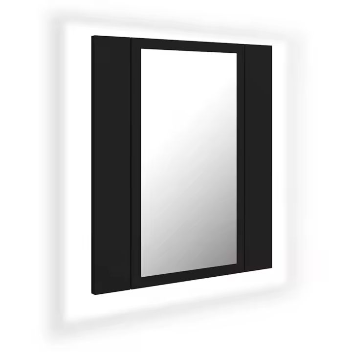 Espejo de baño con Luz LED acrílico Negro 40x12x45 cm - 1