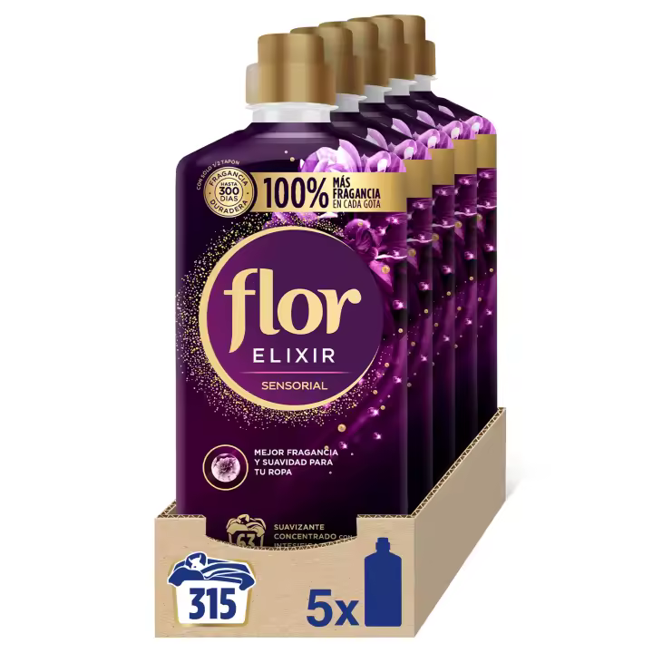 Suavizante Concentrado para la ropa Flor Elixir Sensorial 315 dosis (5x63 lavados) - 1