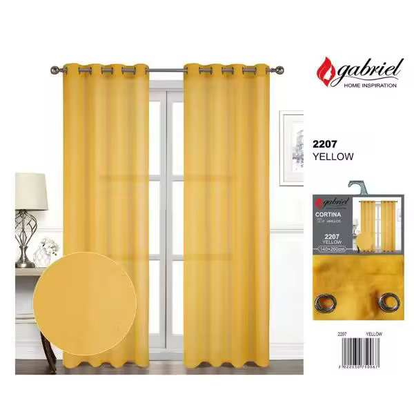 CORTINA SEMITRANSPARENTE 140X260CM CON 8 ANILLAS - 1