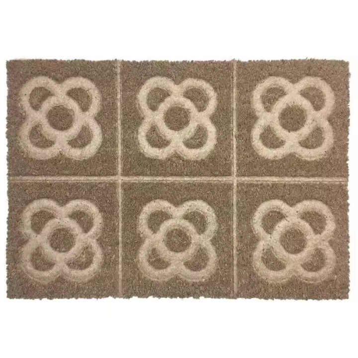 Yumo house Felpudo de coco Antideslizante Flor de Barcelona (Panot)  68x45x1.5cm o 75x25x1.5cm - 1