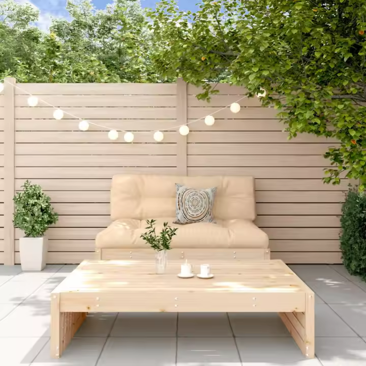 vidaXL Juego de muebles de jardín 2 pzas madera de pino impregnada en color Marrón oscuro/Pino natural/Douglas natural | almacenamiento funcional diseño moderno para baño dormitorio sala - 1