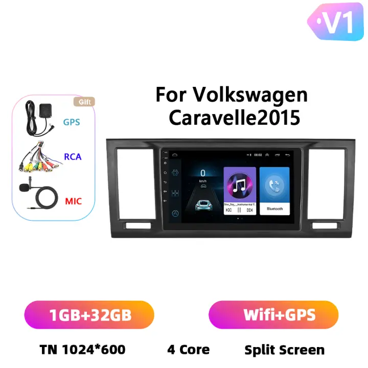 Podofo Radio de coche Android 2 Din para Volkswagen Caravelle 2015 Carplay 8+128GB AI Voice WIFI+4G DSP GPS Navegación Multimedia Reproductor de Video - 1