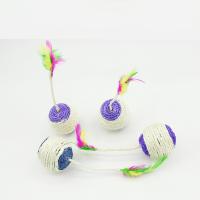 Juguete Interactivo Para Gatos Pelota De Rasguñar Sisal Divertido Juego Con Plumas Adecuado Para Gatitos Suministros Para Gatos - details 2