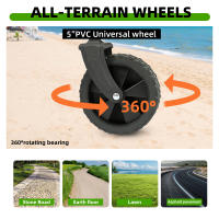 S7 STAR Carro Plegable 120 kg,Metálico con Mango Ajustable y Ruedas 360°,Carro de Mano Plegable con Ruedas Grandes Todoterreno,Asa ajustable,Carrito de Jardí,Carro de Mano Plegable - details 3
