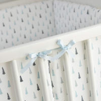 LALA - Ropa de Cama para Cuna de Bebe, ropa de Cama para recien nacidos, Valla para Bebe, Algodón Puro satinado, árbol Azul, 30x30x6, Pieza Entra Lavada. - details 4