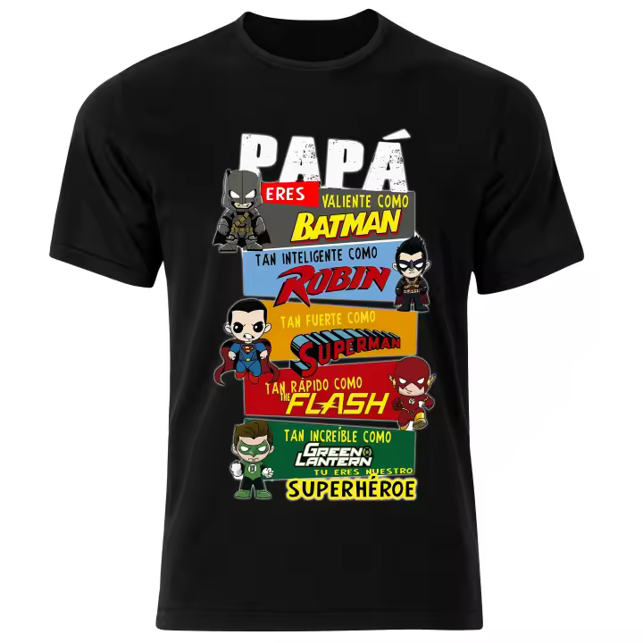 Camiseta 100% algodón estampada Robin y Bat LA FACTORIA - 1