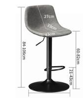 Silla giratoria de Bar alta ajustable, TABURETE asiento nórdico moderno, elevador de escritorio frontal con taburete alto, respaldo de moda, silla de Bar con patas de Metal de estilo nordic,sillas de comedor pata negro - details 1