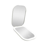 Espejo de maquillaje de viaje iluminado con luz y aumento 1X/2X, atenuación continua y luces ajustables de tres colores, batería recargable y tamaño compacto para llevar en el bolso y para uso portátil - Blanco - details 0