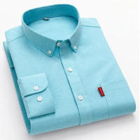 Camisa Clásica De Algodón 100% Para Hombres Manga Larga Monochroma Con Solapa Y Bolsillo Suave Y Slim Para Negocios - details 9