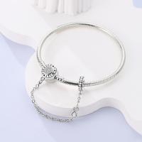 Pulsera De Plata 925 Para Mujer Con Cierre Original Y Cadena De Serpiente Adecuada Para Colgar Charm Brillo Zirconia Pulsera Clásica Para Fiestas - details 20