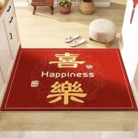 Carpetea Roja De Decoración Para El Hogar Alfombra De Entrada Antideslizante Lavable Para Sala De Estar Dormitorio Baño Estilo Moderno - details 5