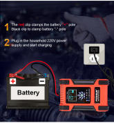 Cargador De Batería Universal 12V 12A/5A Alta Potencia Para Coche SUV Camión Mantenimiento De Batería 12V 24V AGM GEL WET - details 12