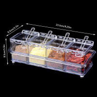 Caja De Condimentos Transparente Con Cuchara Almacenamiento De Especias Organizador De Cocina Para Pimienta Y Especias Tamaño 23.5x9.5x8.5cm - details 1