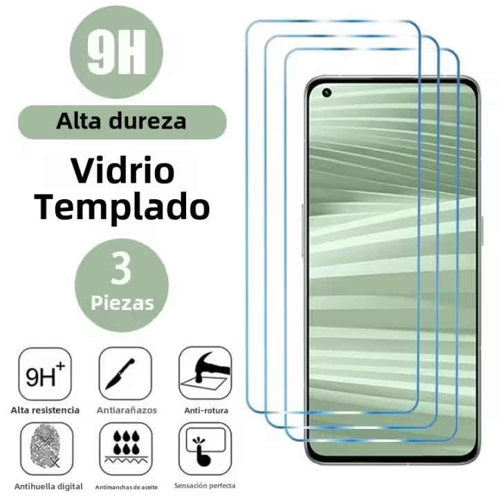 3 UNIDS Protector De Pantalla de Vidrio Templado Para Realme 9 8 7 Plus 8i GT 5G Neo 2 3 2X2 pro C11 C21 Compatible Con Varias Modelos - 1