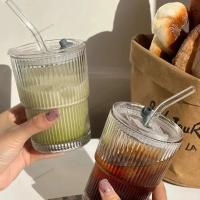 2 Pack De 450ML/15 Oz Vidrio Vertical Con Tapa Y Pajita De Vidrio Duradero Y Libre De Plomo Para Uso Diario - details 3