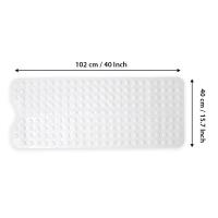 Lavable a Máquina 102x40 cm/40x16 Pulgadas - Blanco lleno Alfombras de Baño Antimoho Antideslizante de PVC with Orificies de Drenaje y Ventosa - details 0