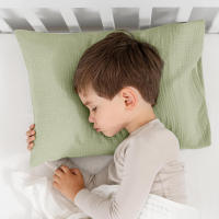 Almohada para dormir para bebé con funda de crepé de algodón puro, extraíble y lavable, transpirable y absorbente del sudor. - details 3