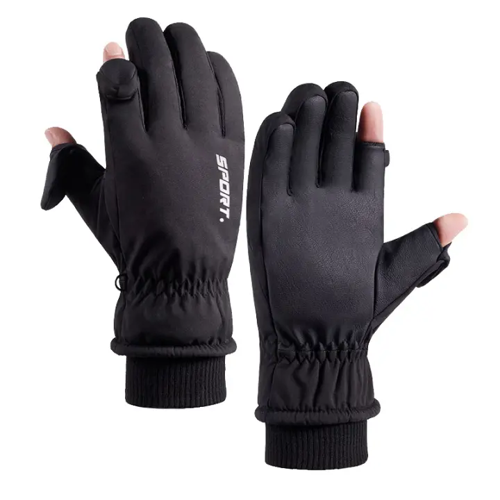 Esquí de invierno impermeable, deportes de nieve, snowboard, esquí, pantalla táctil, guantes de lana, antideslizantes, cálidos, dedos completos - 1