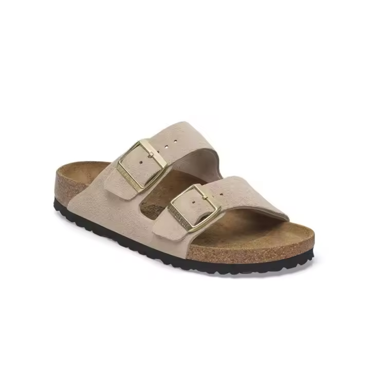 Sandalias Planas Birkenstock Arizona Leve Mujer Beig - 1