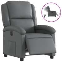 vidaXL Sillón reclinable eléctrico de cuero sintético Negro, Crema, Gris Sillon Dormitorio Sillon Comodos Silla Relax Sillón Sofá - details 3