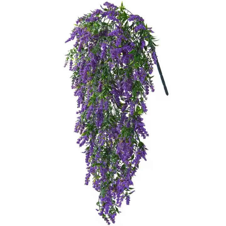 Vine Artificial Colgante En Maceta Decorativa De Flores Falsas De Lavanda Para Decoración De Casas Y Eventos Como Bodas - 1