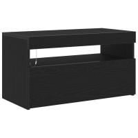 Mueble para TV vidaXL con luces LED en negro y roble, 75x35x40 cm, de madera - details 1